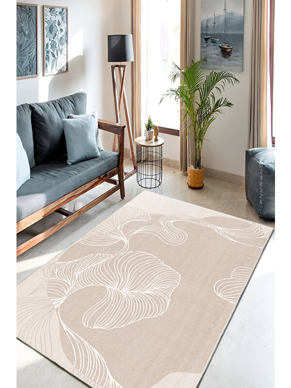 Homefesto Dekoratif Özel Tasarım Yıkanabilir İnce Kaymaz Tabanlı Modern Halı KECE FR51