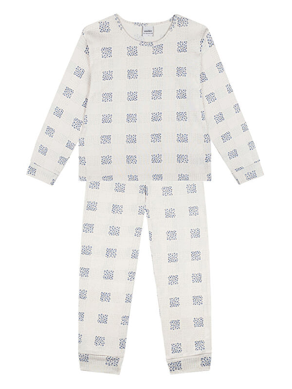Antebies Organik Krem Uzun Kollu Kız Çocuk Pijama Takımı