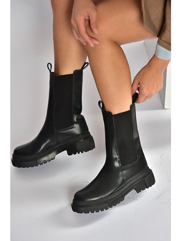 Siyah Kadın Bot V652549009 - Görsel 3