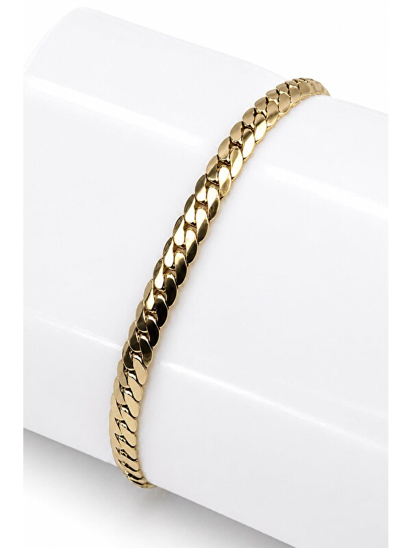 New Obsessions Yassı Gold Model Çelik Bileklik