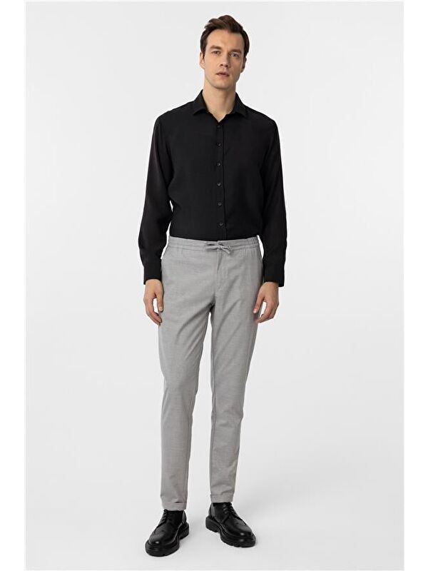 Süvari Gri Slim Düz Jogger Pantolon