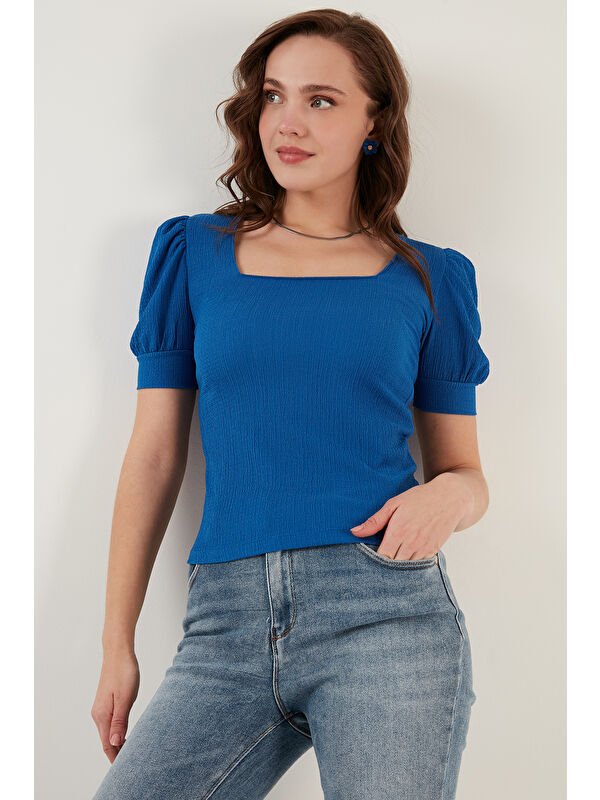 Lela Kol Detaylı Kare Yaka Bluz 5869002