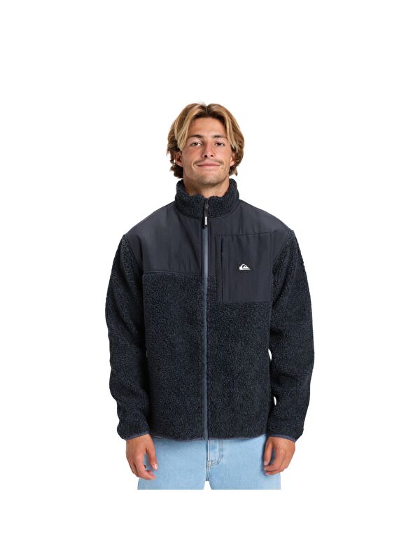 Quiksilver Shallow Water Fz Siyah Polar Erkek Fermuarlı Sweatshirt Hırka