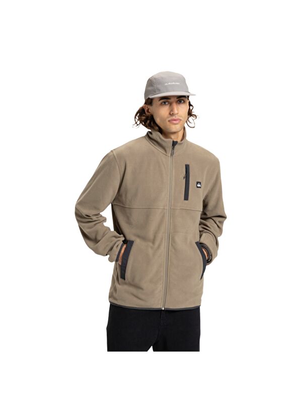Quiksilver No Destination Fz Bej Polar Erkek Fermuarlı Sweatshirt Hırka