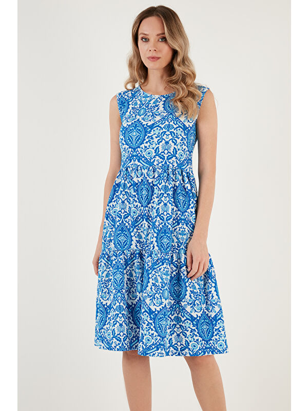Lela Desenli Kolsuz Midi Elbise 5869007