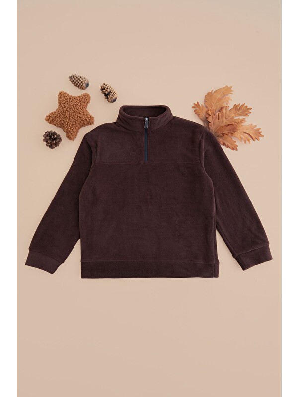 Fullamoda Yarım Fermuarlı Polar Erkek Çocuk Sweatshirt