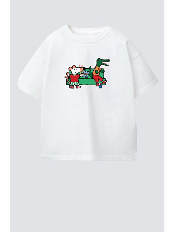 Monila Erkek Çocuk Pamuklu Bisiklet Yaka Baskılı T-Shirt