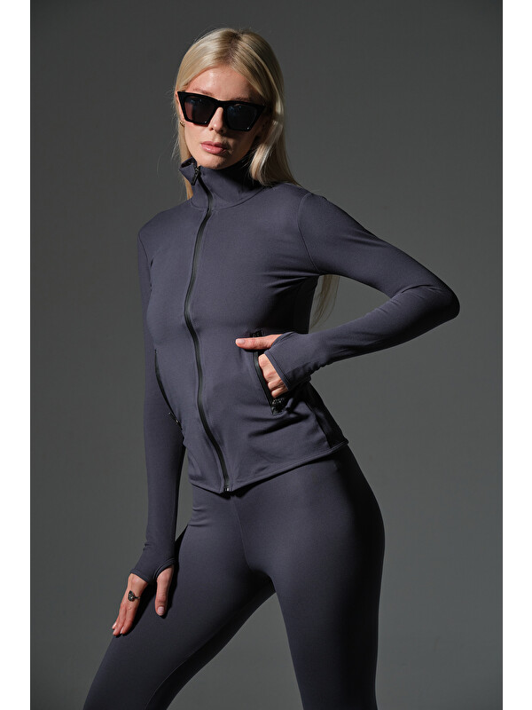 Domoda Water Proof Fermuar Çift Cepli Light warm running ceketi Eşofman üstü