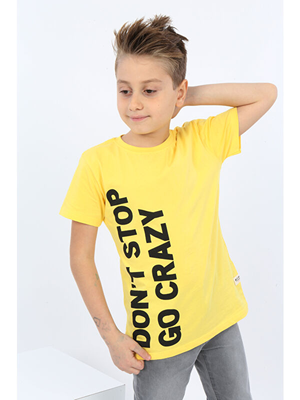 Toontoykids Erkek Çocuk Dont Stop Go Crazy Baskılı Tişört