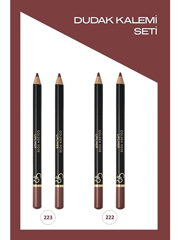GOLDEN ROSE Lipliner No:223 2x ve No:222 2x Dudak Kalemi 4'lü Set