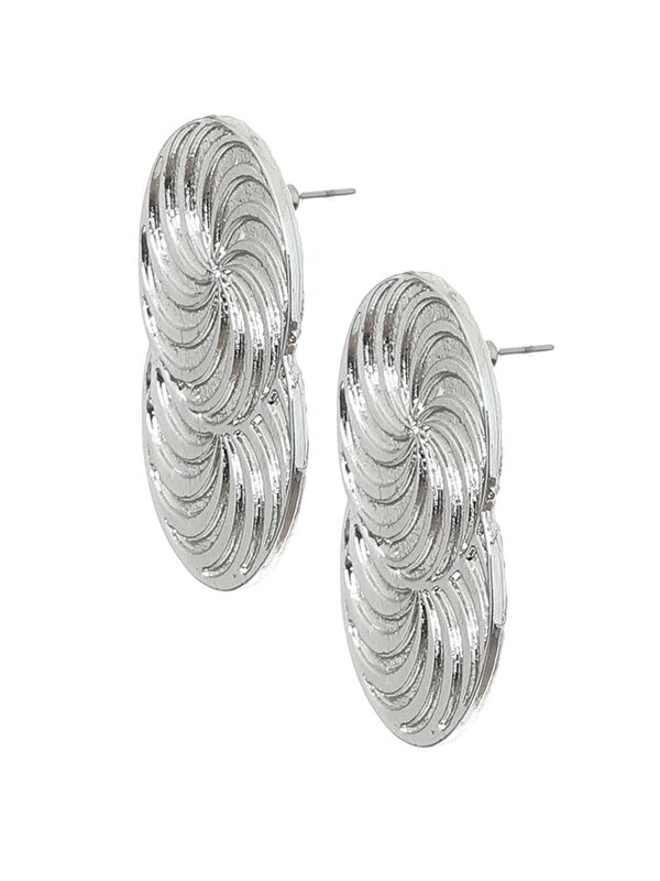 Labalaba Kadın Lak  Kaplama Çivili Model Spiral Baskılı Tasarım Küpe