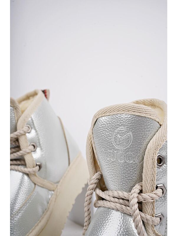 PUFFY Kalın Taban İçi Tüylü Bağcıklı Günlük Mini Yarım Çocuk Bot - Görsel 7