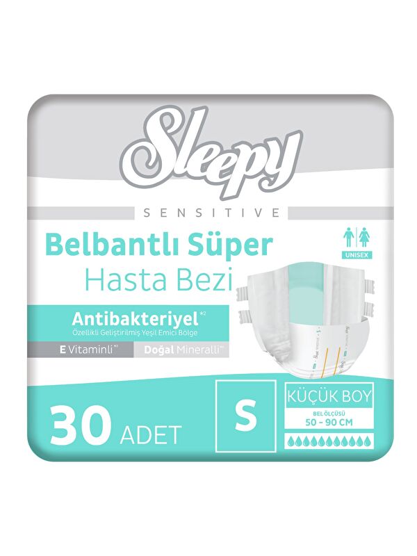 Sleepy Sensitive Antibakteriyel Süper Yetişkin Hasta Bezi Small 30 Adet