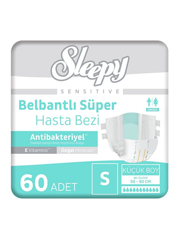 Sleepy Sensitive Antibakteriyel Süper Yetişkin Hasta Bezi Small 30x2 60 Adet