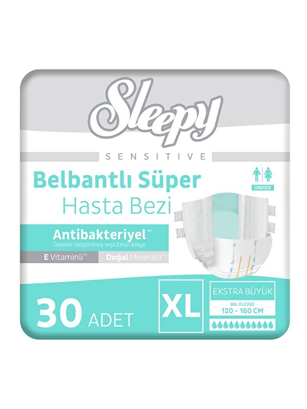 Sleepy Sensitive Antibakteriyel Süper Yetişkin Hasta Bezi Xlarge 30 Adet