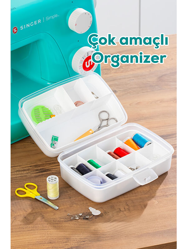 Porsima 1192 Premium 12 Bölmeli Çok Amaçlı Organizer Saklama Kabı Beyaz