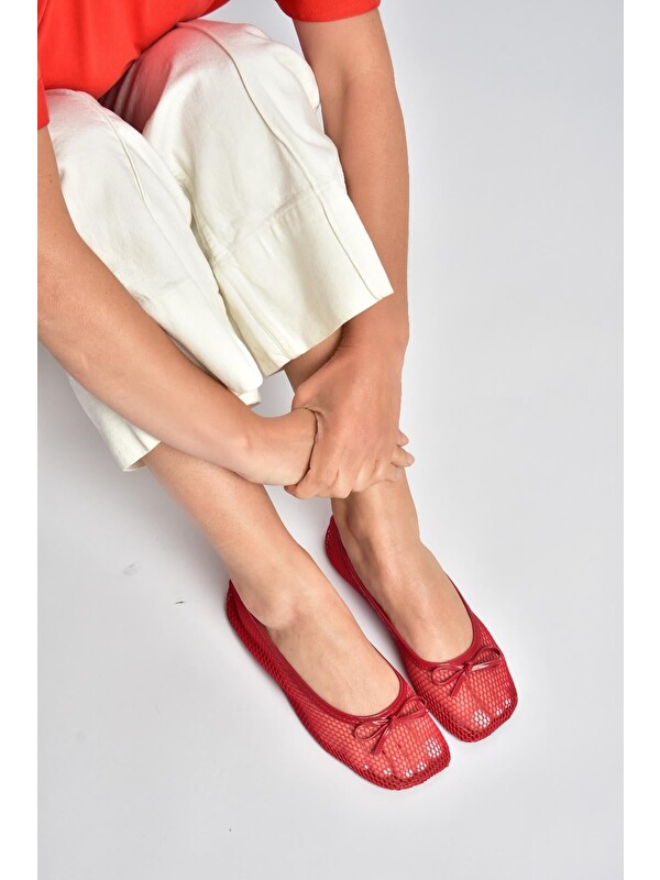 Fox Shoes Kırmızı Kadın Babet Y274623315