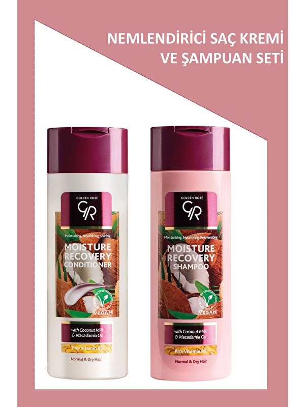 GOLDEN ROSE Moisture Recovery - Nemlendirici Saç Kremi ve Şampuan Seti