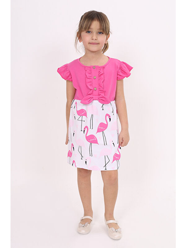 Toontoykids Kız Çocuk Baskılı Elbise