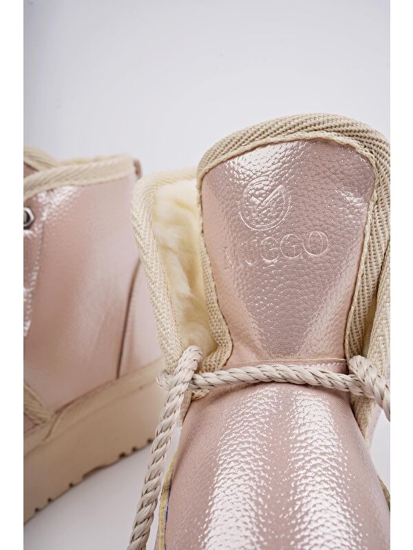 PUFFY Kalın Taban İçi Tüylü Bağcıklı Günlük Mini Yarım Çocuk Bot - Görsel 7