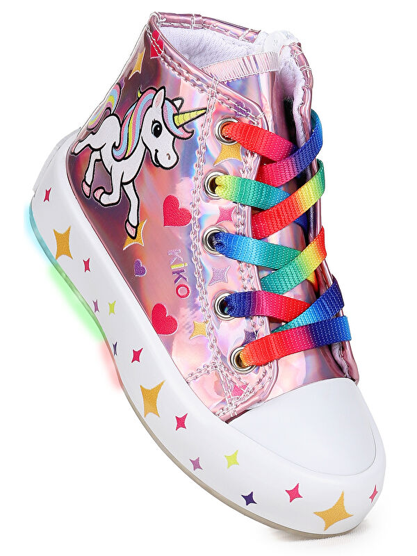 Kiko Kids Pames Fermuarlı Işıklı Kız Çocuk Spor Ayakkabı