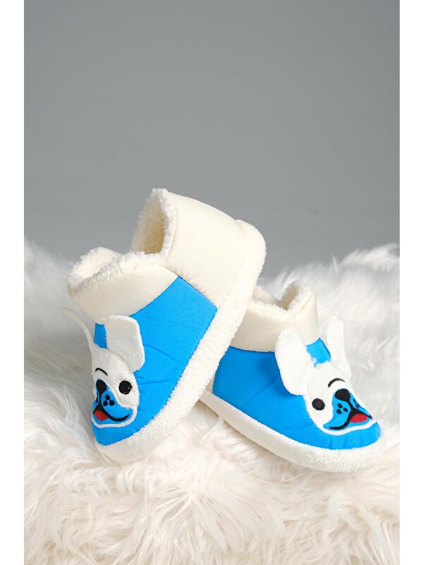 Dogg Desenli Kaydırmaz Taban Termal Isı Kreş Ev Okul Ayakkabısı Bebek Çocuk Panduf Ev Botu - Görsel 7