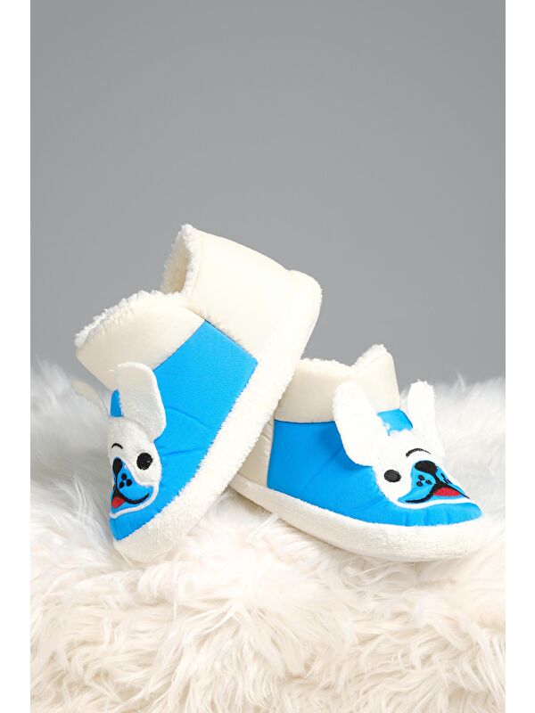 Dogg Desenli Kaydırmaz Taban Termal Isı Kreş Ev Okul Ayakkabısı Bebek Çocuk Panduf Ev Botu - Görsel 6