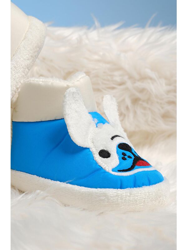 Dogg Desenli Kaydırmaz Taban Termal Isı Kreş Ev Okul Ayakkabısı Bebek Çocuk Panduf Ev Botu - Görsel 5