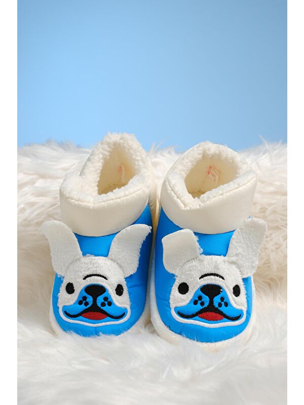 Dogg Desenli Kaydırmaz Taban Termal Isı Kreş Ev Okul Ayakkabısı Bebek Çocuk Panduf Ev Botu - Görsel 3
