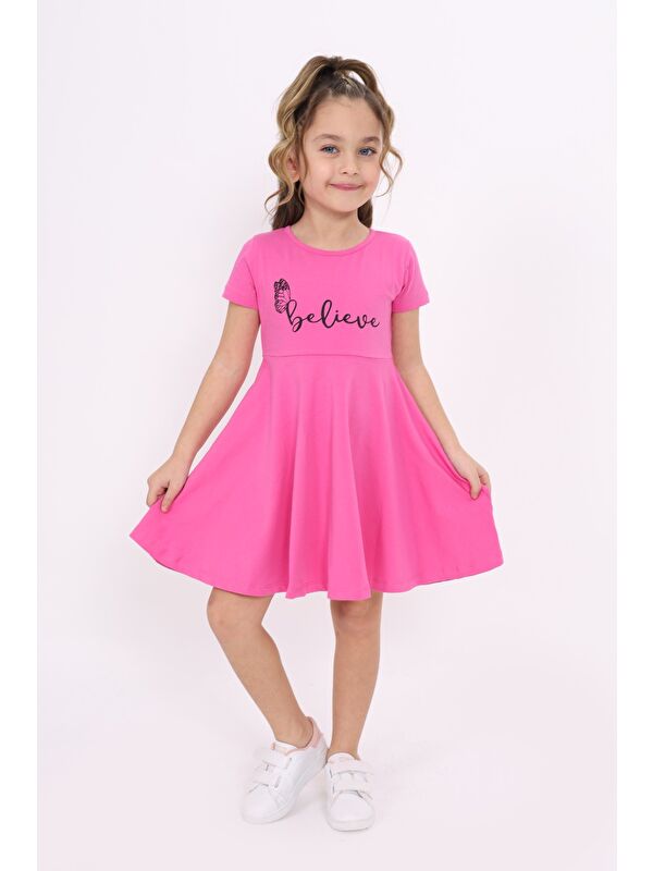 Toontoykids Kız Çocuk Baskılı Elbise