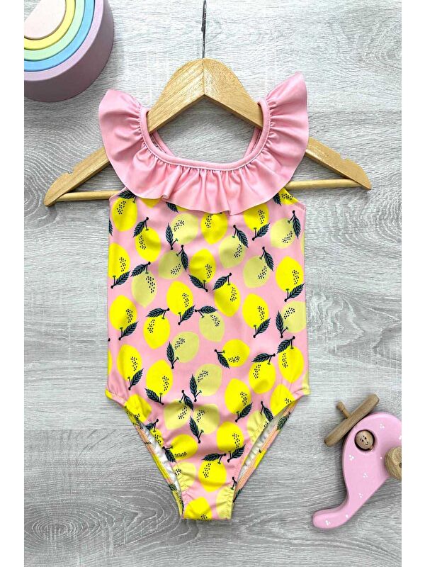 My Kids Wear Çapraz Fırfır Askılı Kız Çocuk Mayo