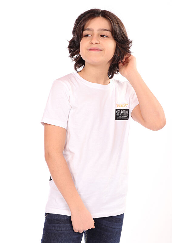 Toontoykids Erkek Çocuk Göğsü Arma Detaylı Tişört