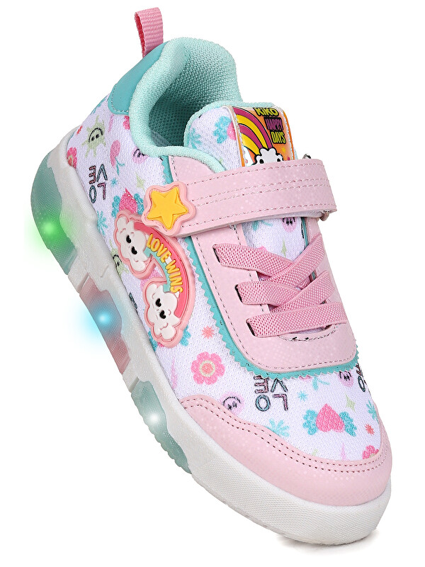 Kiko Kids Bulut Cırtlı Işıklı Kız Bebek Günlük Spor Ayakkabı