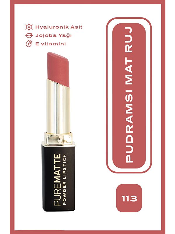 GOLDEN ROSE Pure Matte Powder Lipstick No: 113 - Pudralı Mat Ruj