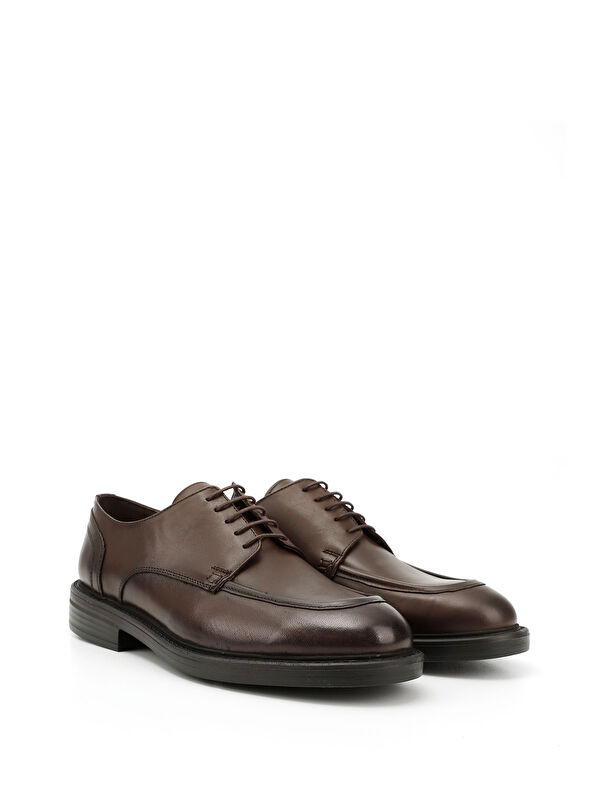Erkek ÇİKOLATA KAHVE Bağcıklı Hakiki Deri Klasik Ayakkabı - Görsel 3
