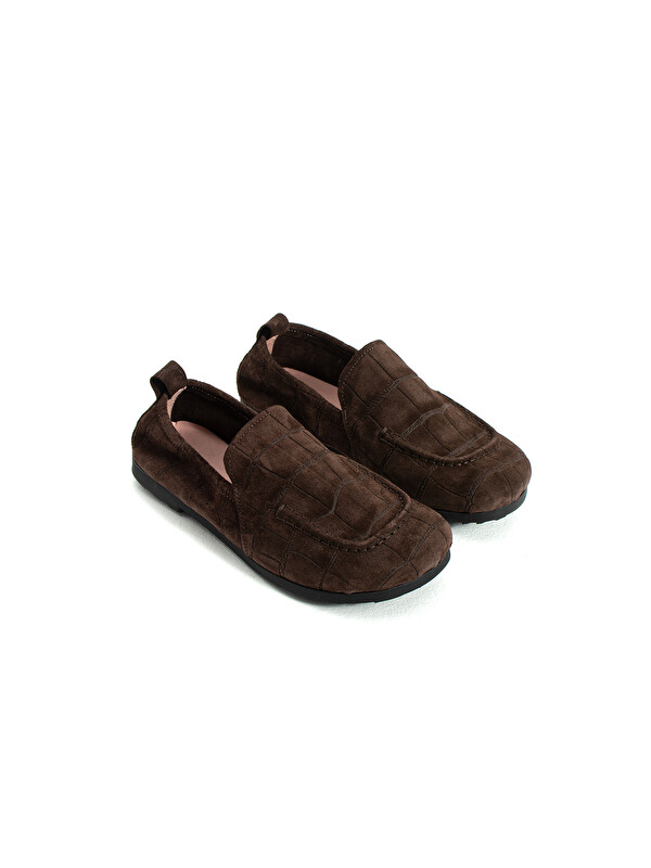 DUXAL SHOES Harrison Lüks Hakiki Süet Deri Desenli Esnek Taban Günlük Rahat Ayakkabı Loafer