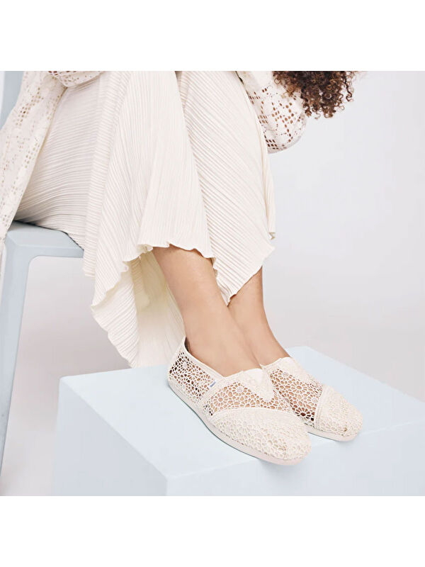 Toms Beyaz Toms Espadril Alpargata Kadın 10016241 10016254 10021935 CLASSIC Moroccan Crochet