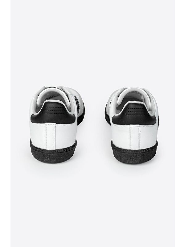 Yuvarlak Burunlu Bağcıklı Şeritli Erkek Spor Ayakkabı - Görsel 4