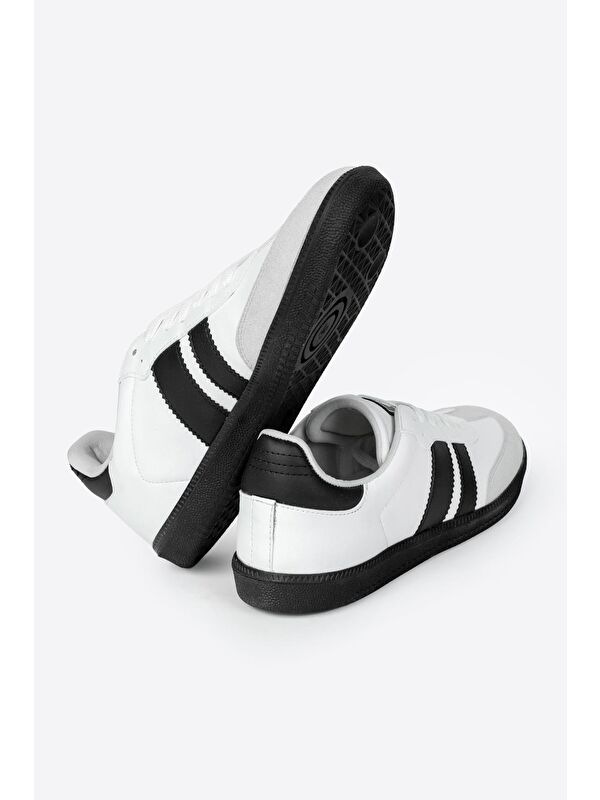 Yuvarlak Burunlu Bağcıklı Şeritli Erkek Spor Ayakkabı - Görsel 5