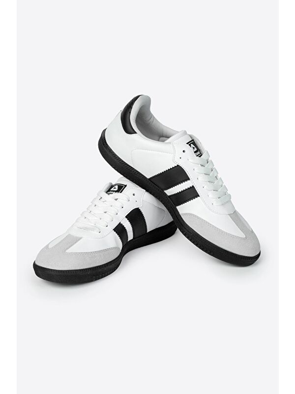 Yuvarlak Burunlu Bağcıklı Şeritli Erkek Spor Ayakkabı - Görsel 6