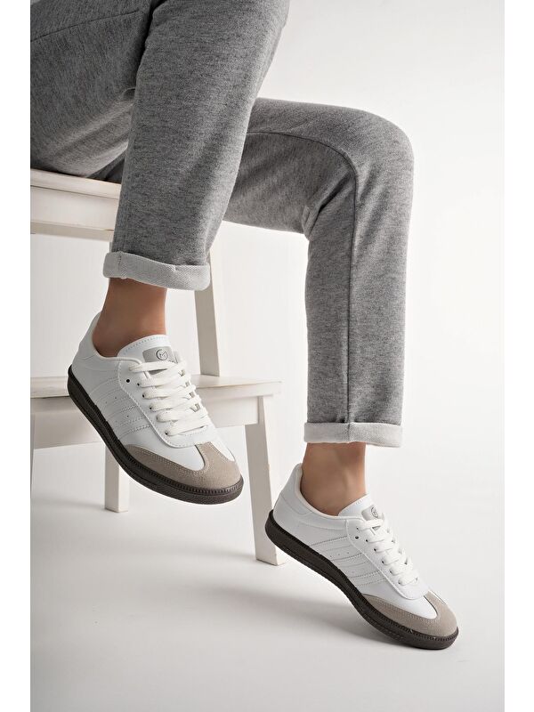 JABBAR Unisex Ortopedik Günlük Bağcıklı Yürüyüş Koşu Sneaker Spor Ayakkabı - Görsel 4