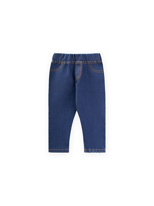 CİGİT Sahte Cepli Tayt Pantolon 1-7 Yaş Mavi