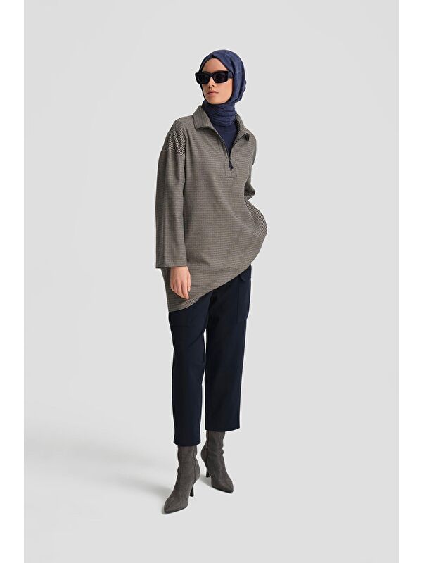 ARMİNE Beli Daraltılabilen Gabardin Pantolon 24K2705 Lacivert