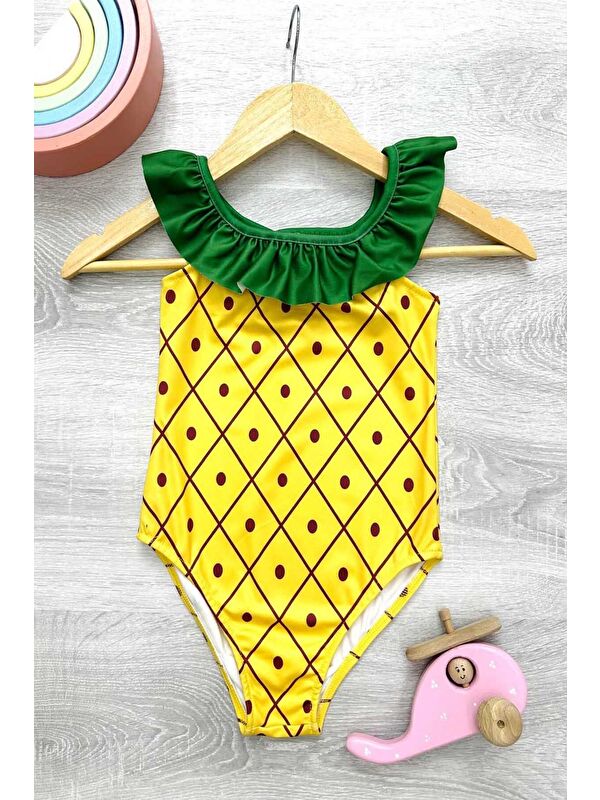 My Kids Wear Çapraz Fırfır Askılı Kız Çocuk Mayo