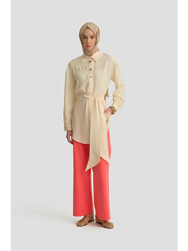 ARMİNE Düz Paça Pantolon 25Y2802 Coral