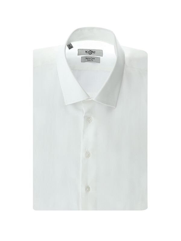 Kiğılı Uzun Kol Slim Fit Dar Kesim Klasik Pamuk Gömlek