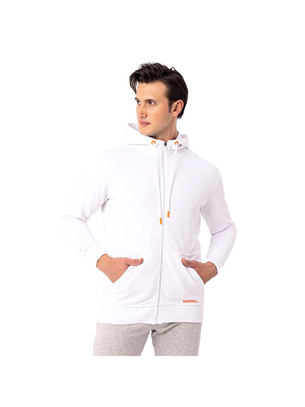 Merrell Scole Beyaz Erkek Fermuarlı Sweatshirt Hırka