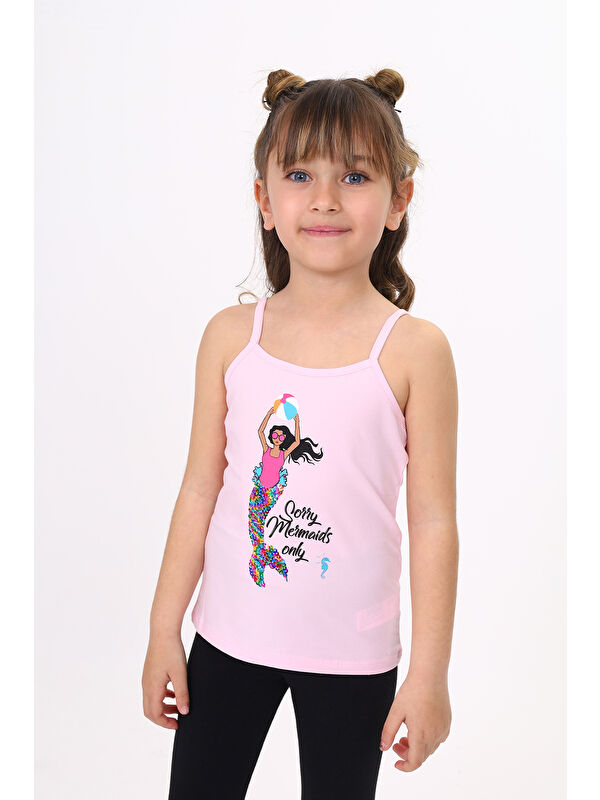Toontoykids Kız Çocuk Deniz Kızı Baskılı Pul İşlemeli Atlet