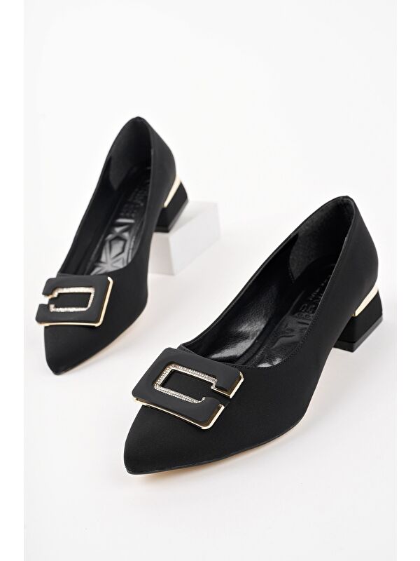 VENTİ Kalın Topuk Sivri Burun Tokalı Kadın Klasik Topuklu Ayakkabı - Görsel 2