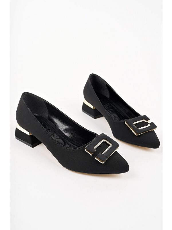 VENTİ Kalın Topuk Sivri Burun Tokalı Kadın Klasik Topuklu Ayakkabı - Görsel 3